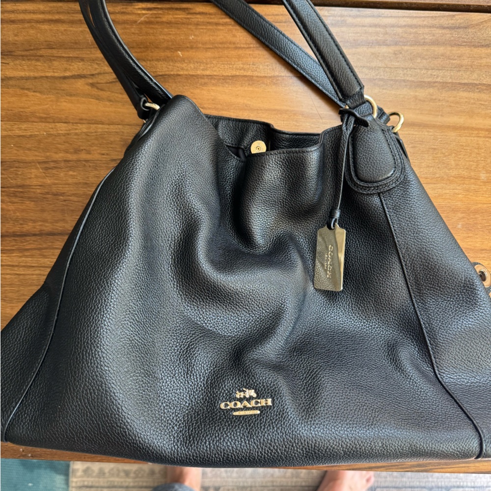 Coach Black Leather Shoulder Bag
